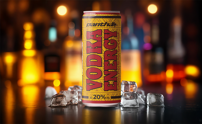 Pantha Vodka Energy 330ml ready-to-drink can – 20% ABV Background